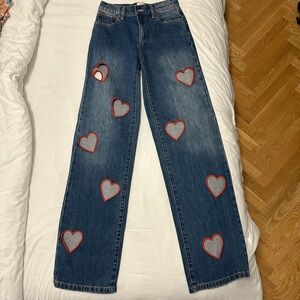 Alice + Olivia Heart Cutout Jeans